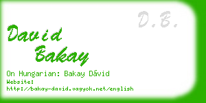 david bakay business card